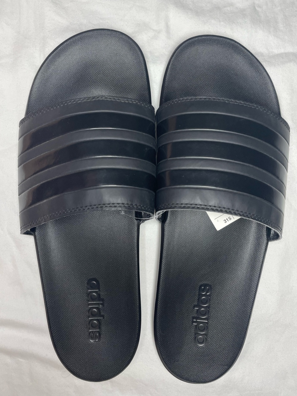 adidas Adilette Comfort Slides Women’s 14 Black NWT Classic 3-Stripes Sandals